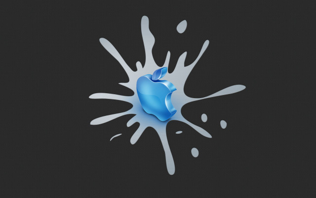 Blue apple liquid splash black free wallpaper - medium preview image