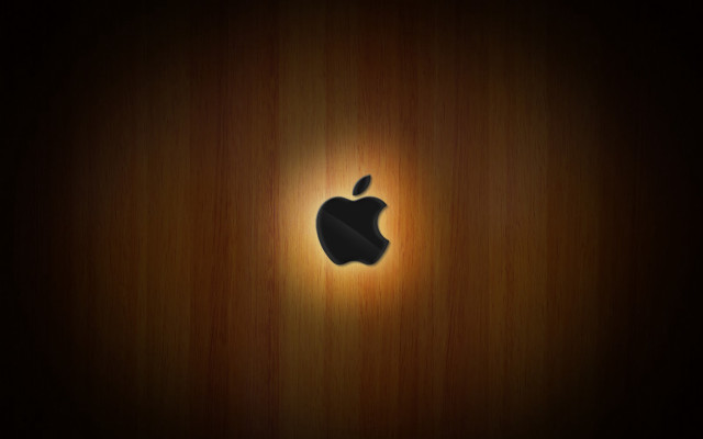 Wooden apple logo light center free wallpaper - medium preview image