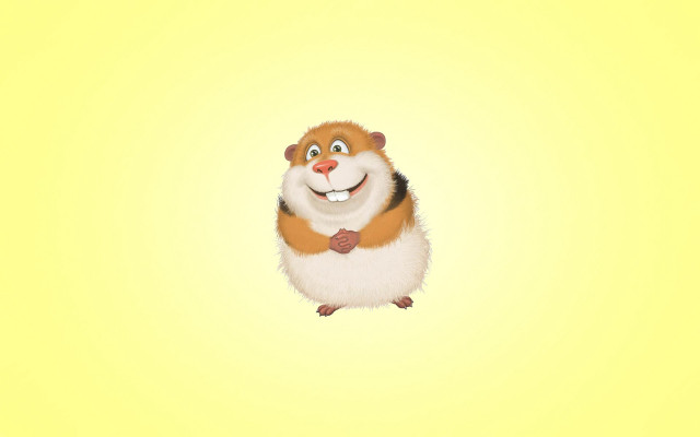 Cartoon hamster smile tie yellow free wallpaper - medium preview image