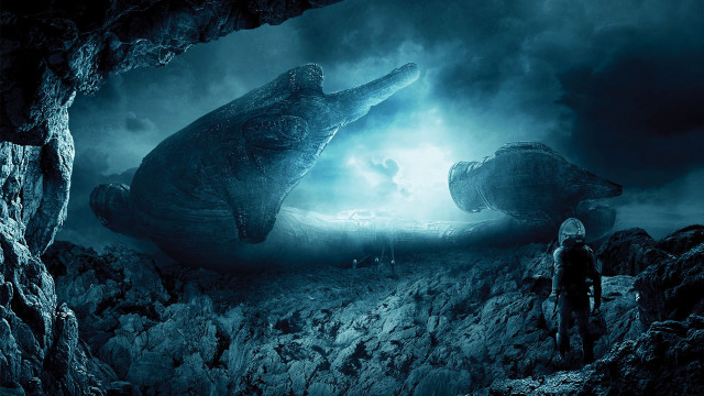 Cave man giant creature water free wallpaper - medium preview image