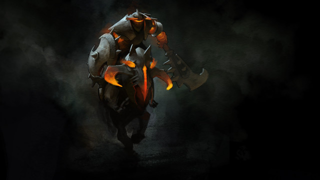 Digital painting person sword flames free wallpaper - medium preview image