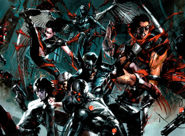 Black red costumes red paint free wallpaper - medium preview image