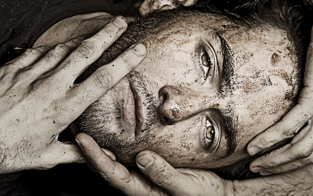 Dirty hands man crying starry free wallpaper - medium preview image