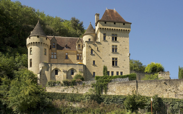 Fantasy castle tower clock fence free wallpaper - medium preview image