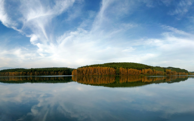 Lake island trees urban mountain free wallpaper - medium preview image