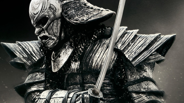 Knight sword helmet photorealism monochrome free wallpaper - medium preview image
