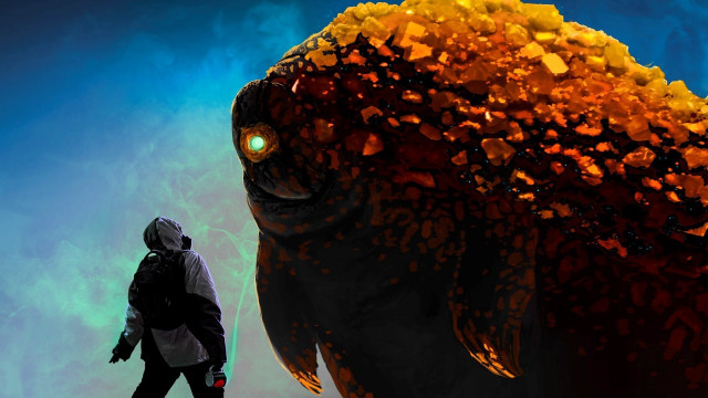 Man giant fish glowing eyes free wallpaper - medium preview image