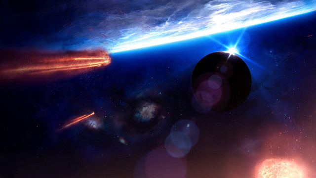 Space planet star aurora moon #3 free wallpaper - medium preview image