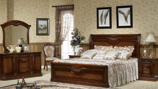 Bedroom bed dresser mirror chair free wallpaper - medium preview image