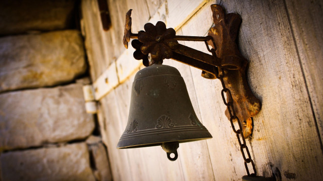 Bell wall chainlink fence wooden free wallpaper - medium preview image