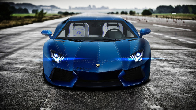 Blue sports car hood up #2 free wallpaper - medium preview image