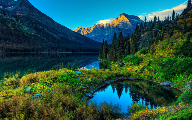 Mountain lake forest sky clouds #11 free wallpaper - medium preview image
