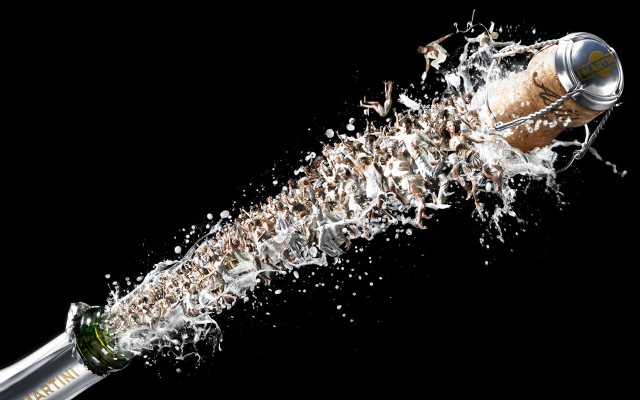 Champagne pour splash earth starry free wallpaper - medium preview image
