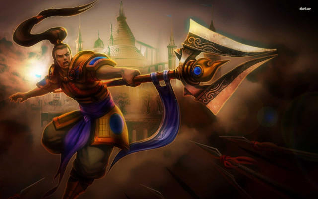 Man hammer axe cityscape giant free wallpaper - medium preview image