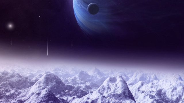 Distant planet star background matte free wallpaper - medium preview image