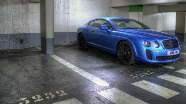 Blue car parking garage vroom free wallpaper - medium preview image