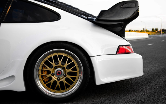 White car gold rims street free wallpaper - medium preview image