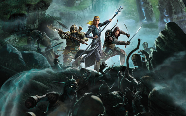 Forest people swords battle concept free wallpaper - medium preview image