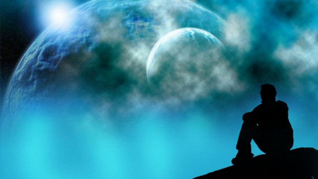 Man rock planet brightlight night free wallpaper - medium preview image