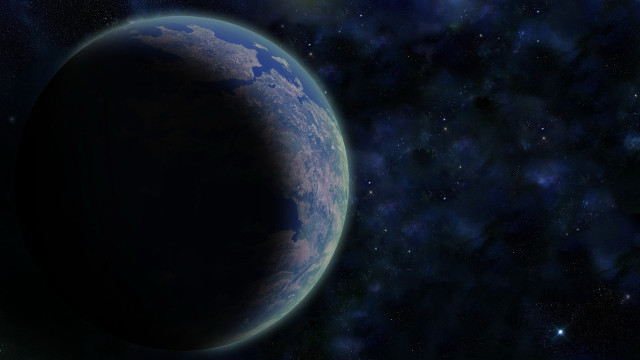 Blue planet starfield sky matte free wallpaper - medium preview image