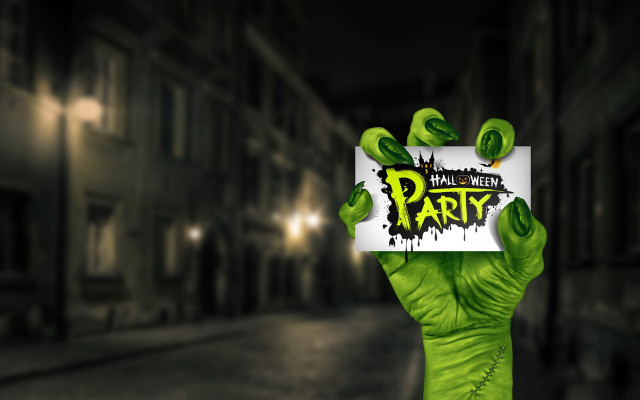 Hand holding party sign dark free wallpaper - medium preview image