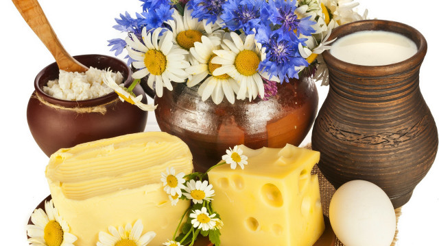 Flower vase cheese milk stilllife free wallpaper - medium preview image