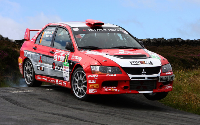 Red car white stripe road free wallpaper - medium preview image