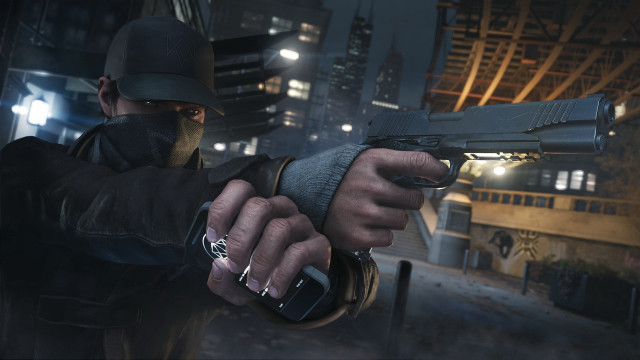Man gun city night building free wallpaper - medium preview image