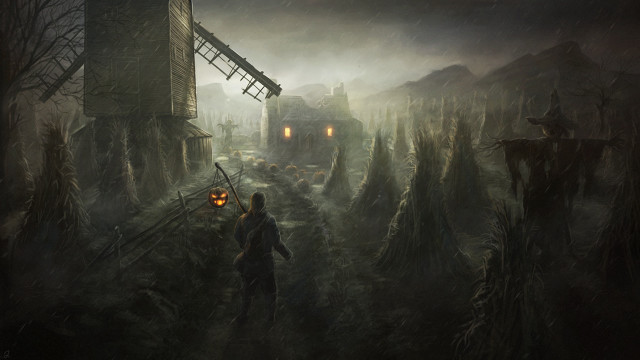 Forest windmill building lantern game free wallpaper - medium preview image