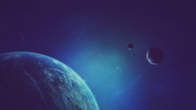 Blue space planetary background stars free wallpaper - medium preview image