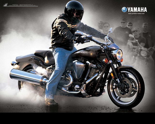 Man motorcycle foggy road crowd free wallpaper - medium preview image