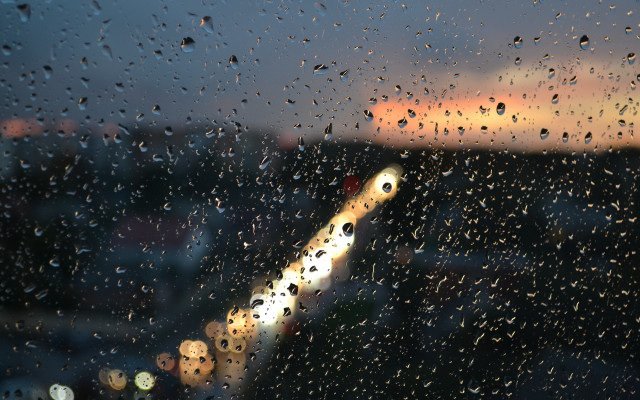 Rainy city night astronaut moon free wallpaper - medium preview image