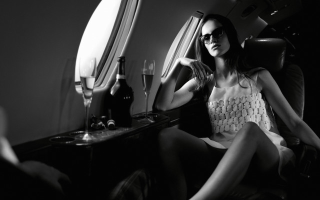 Woman sitting airplane wine luxury free wallpaper - medium preview image