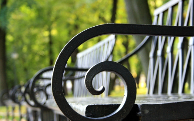 Bench park trees abstract sculpture free wallpaper - medium preview image