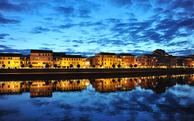 Heidelberg city river night sky free wallpaper - medium preview image