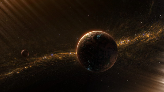 Planet star aurora moon light free wallpaper - medium preview image