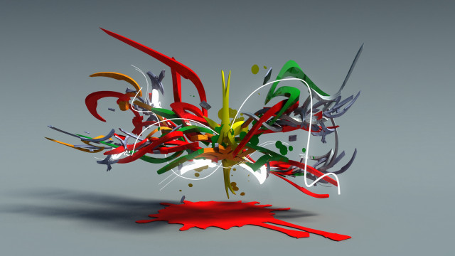 Colorful floating gray red paint free wallpaper - medium preview image