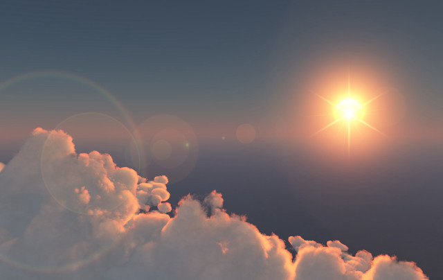Sun skyline plane lens flare free wallpaper - medium preview image