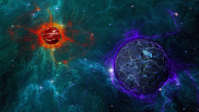 Space ball center starfield planet free wallpaper - medium preview image