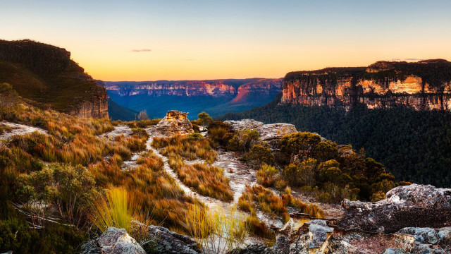 Sunset mountain river cityscape nature free wallpaper - medium preview image