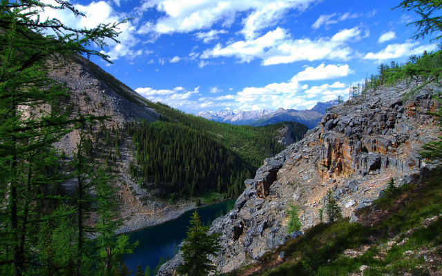 Mountain lake forest clouds sky #4 free wallpaper - medium preview image