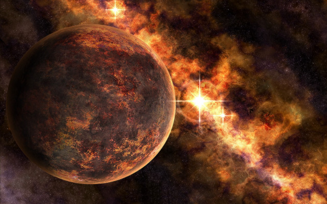 Planet star background fireworks aurora free wallpaper - medium preview image