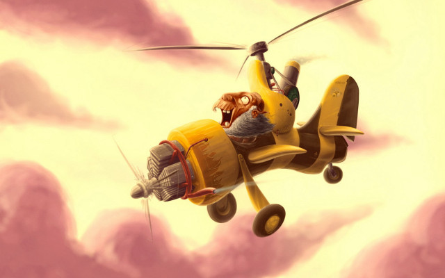 Cartoon character yellow plane monkey free wallpaper - medium preview image