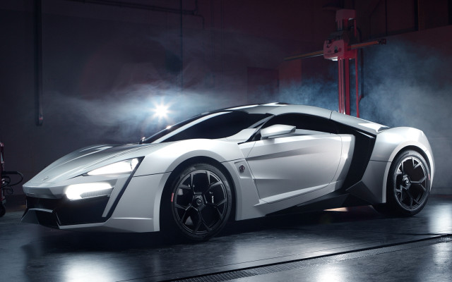 White sports car smoke cobra free wallpaper - medium preview image