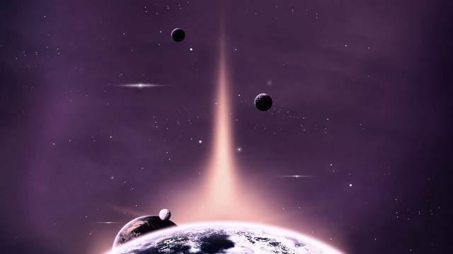 Space distant objects matte painting free wallpaper - medium preview image