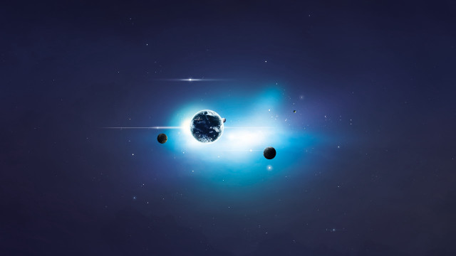 Space astronaut star galaxy aurora free wallpaper - medium preview image