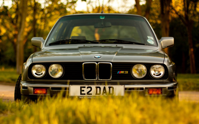 Black car autumn leaves blurry free wallpaper - medium preview image