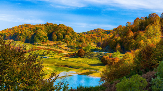 Scenic valley river trees blue free wallpaper - medium preview image