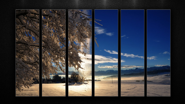 Snowy landscape tree cloud sky free wallpaper - medium preview image