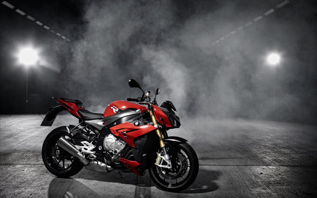 Red motorcycle night moonlight clouds free wallpaper - medium preview image